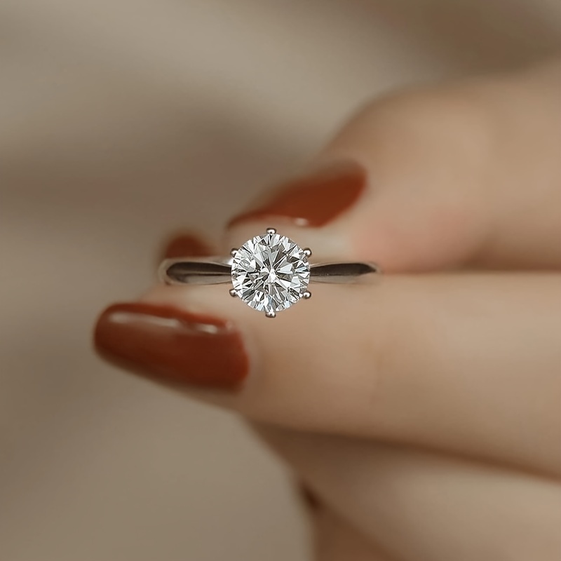 1 2 3 5 10ct Moissanite Promise Ring 925 Sterling Silver Engagement Wedding Ring
